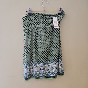 Studio M Green and Black Geometric Dress